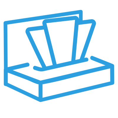 chusteczki w kartoniku z banerem